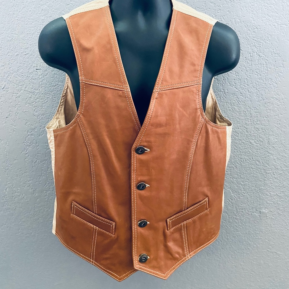 Vintage Durkee’s Express Brown Leather Vest - Medium
